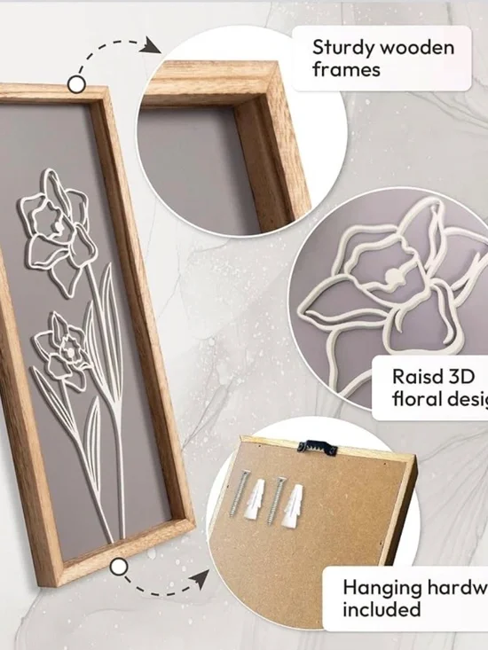 Wall decor - floral, rustic, simple - Picture 3 of 3